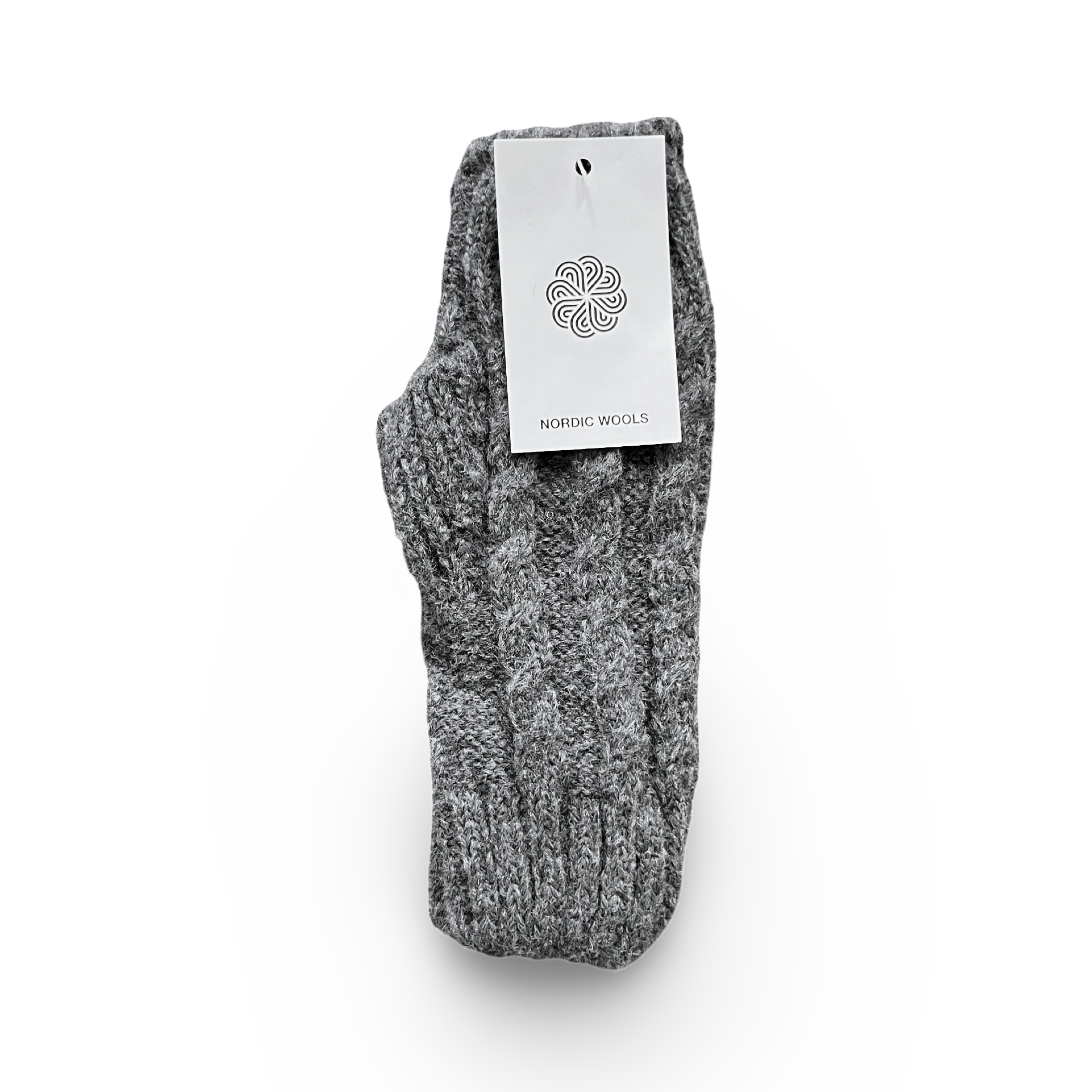 Cozy Set - Over The Knee Socks & Arm Sleeves Gloves - Grey - Womens